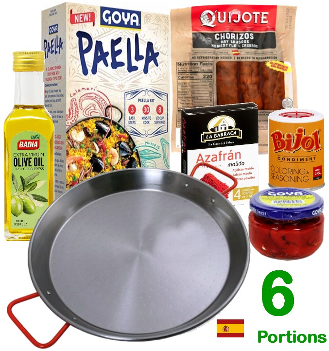 Paella Bundle for 6 Carbon Steel Pan